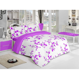 100% Памучен спален комплект Purple flowers